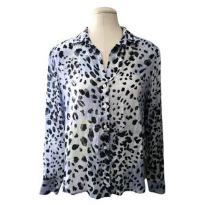 Cloth And Stone Anthropologie Animal Print Button Down Blouse Small